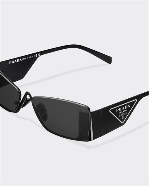 prada matte black sunglasses with grey lenses 62ts 1bo-5x1|Slate Gray/black Lenses Prada Runway Sunglasses .